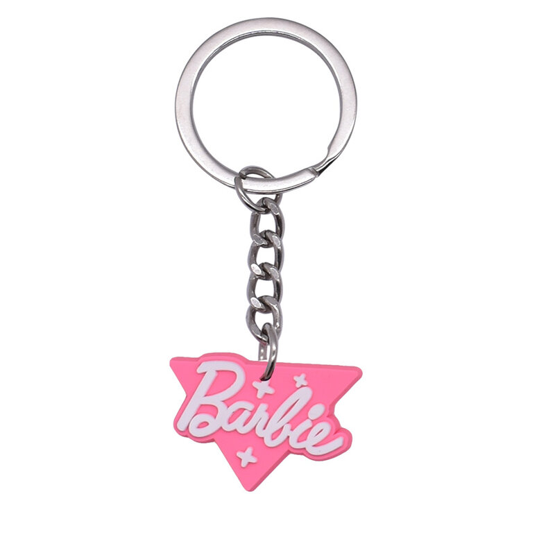 New Cartoon Barbie Keychain Pink Barbie Kawaii Anime Backpack Pendant Metal Keychain Accessories Decorative Girl Gift Kids Toys