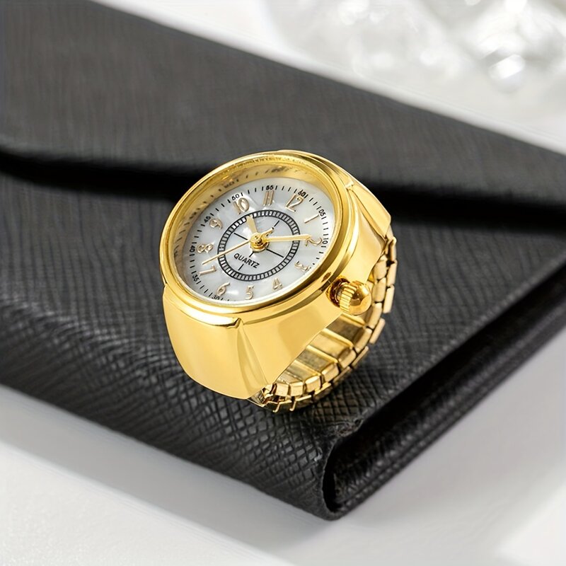 트렌디한 커플 시계 미니 펑크 손가락 반지 시계, 라운드 크리에이티브 쿼츠 시계, 패션 액세서리