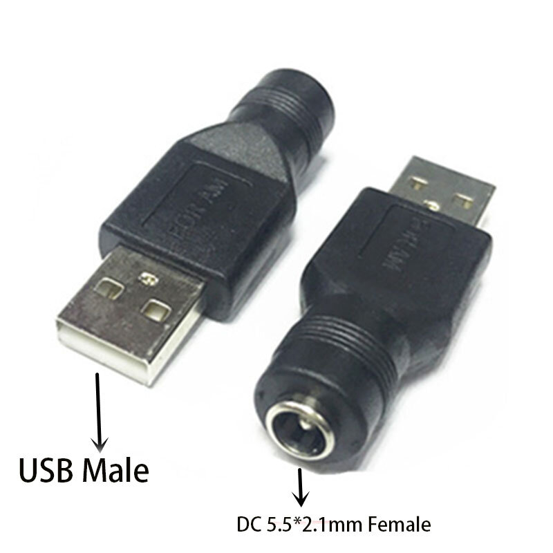 Adaptador de corriente Usb macho a hembra, convertidor hembra para extensión de cargador, 5,5x2,1mm, 12v, 3,5x1,35mm