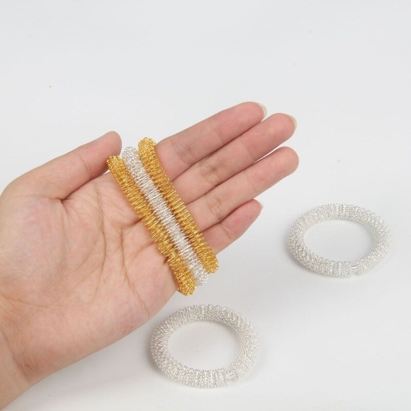 Braccialetto primaverile braccialetto giocattolo decorazione oro argento massaggio al polso primavera antistress giocattoli