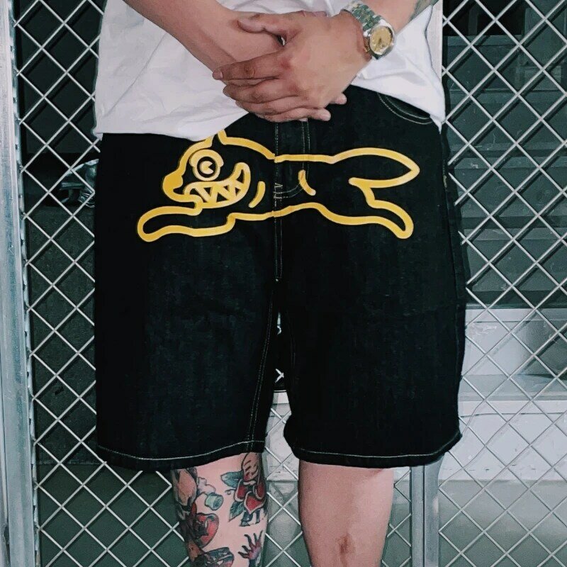 Pantalones cortos vaqueros Y2K para hombre y mujer, ropa de calle estilo hip hop, Harajuku americano, informal, novedad de verano, 2023