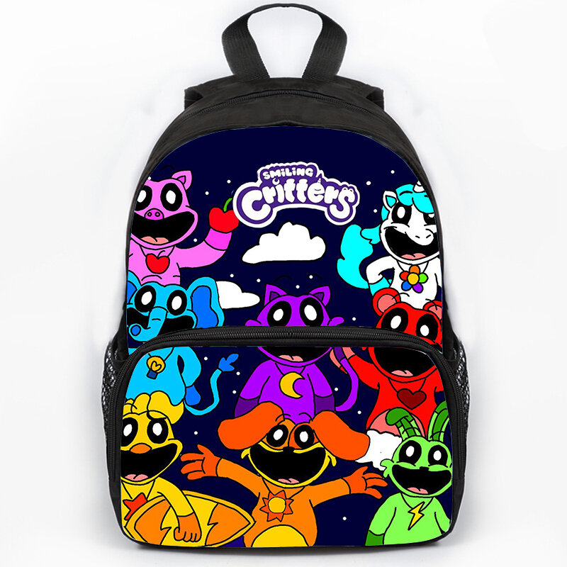 Smiling Critters Backpack for Primary School Students Cartoon Figures Catnap Bookbag Waterproof Children Knapsack Travel Mochila