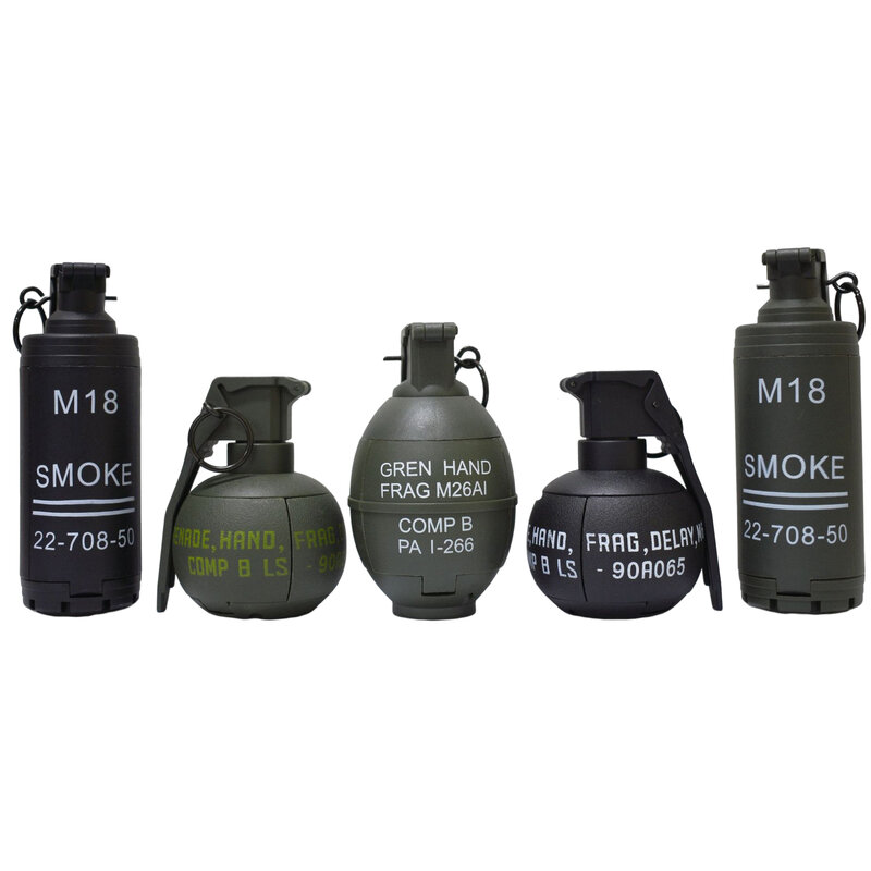 AQtactical 연기 수류탄 모델, M67 버스트 광산 물 수류탄, 튀는 연기 수류탄 및 기타 10 가지 에어소프트 수류탄 모델