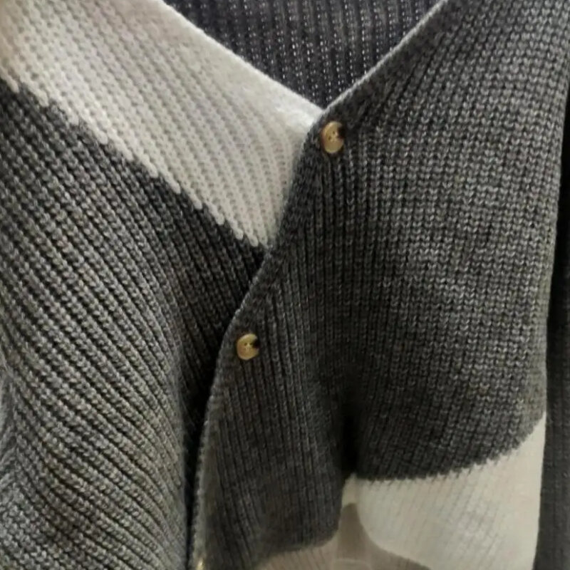 Jerseys de diseño elegante para mujer, Tops de punto de estilo coreano con paneles y botón Diagonal que combinan con todo, moda suave, Y2k Ins, otoño