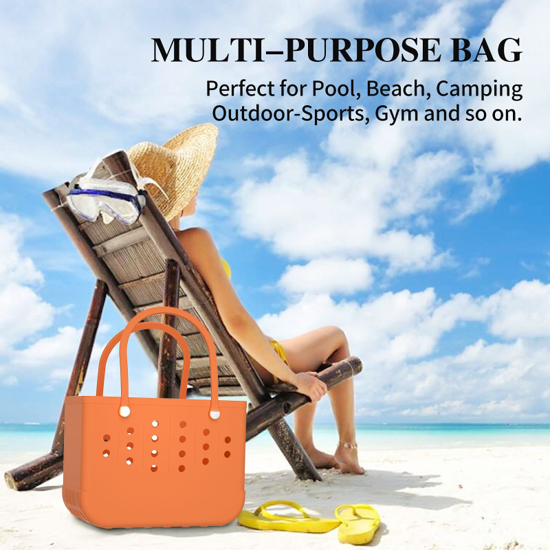 Силиконовая сумка-тоут для пляжа, водонепроницаемая дорожная сумка с песком, многофункциональная сумка для хранения для лодки, бассейна, спортзала