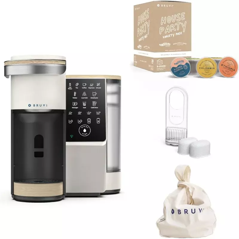 Coffee Brewer Premium WaterKit, sistema de café de porção única, inclui 20 café e café expresso, B-Pods, pacote