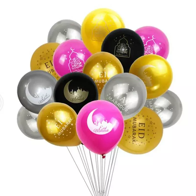 Balões laminados de alumínio eid mubarak 11 modos: letras de ouro rosa com estrela, lua eid balão para musselina eid acessórios de decoração de festa