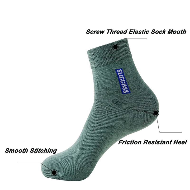 6 Pairs Men's Anti-odor Sweat-absorbing Stockings Mid-tube Sports Socks Spring Summer Four Seasons Cotton Business Men