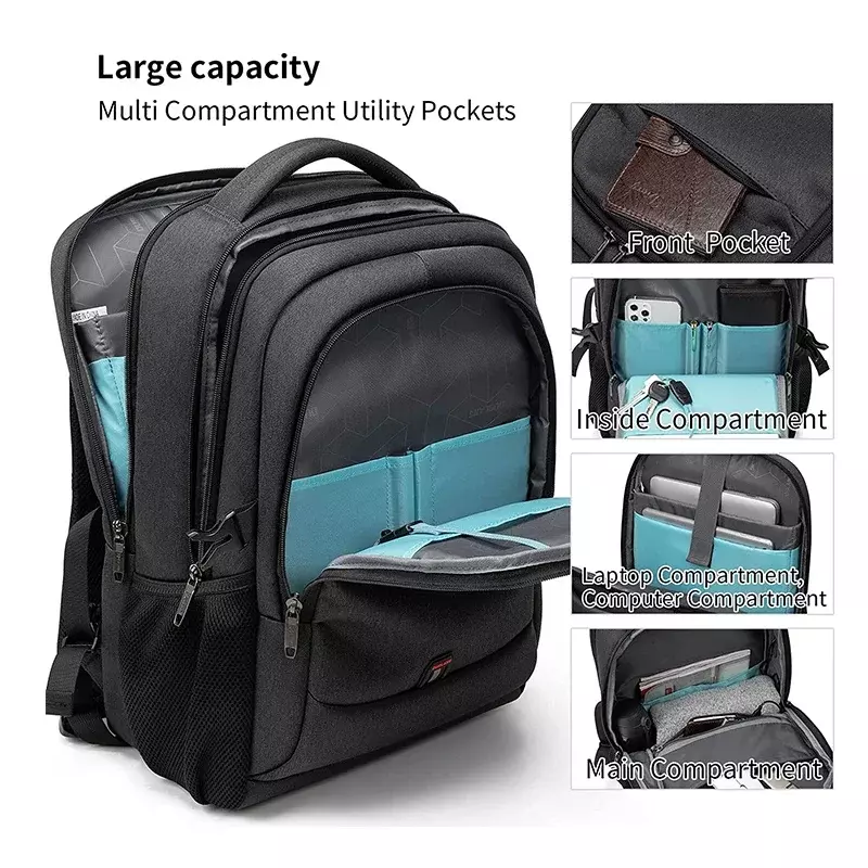Plecak męski 17.3 'na laptopa plecak podróżny o dużej pojemności Mochila Multifuncion plecak biznesowy Oxford odporny na zużycie plecak