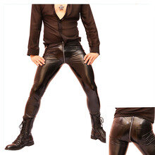 Charming Summer New Cross Border Pants for Men's PU Leather Pants NK37 Korean Tight Motorcycle Pants with Small Feet