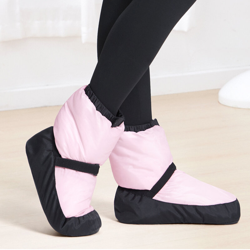 Женские Балетные ботинки, теплые ботинки, танцевальная обувь в национальном стиле, зимние танцевальные ботинки, теплые противоскользящие ботинки для тренировок