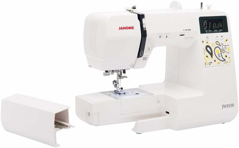 Janome-máquina de coser computarizada JW8100, con 100 puntadas, 7 ojales, cubierta dura, mesa de extensión