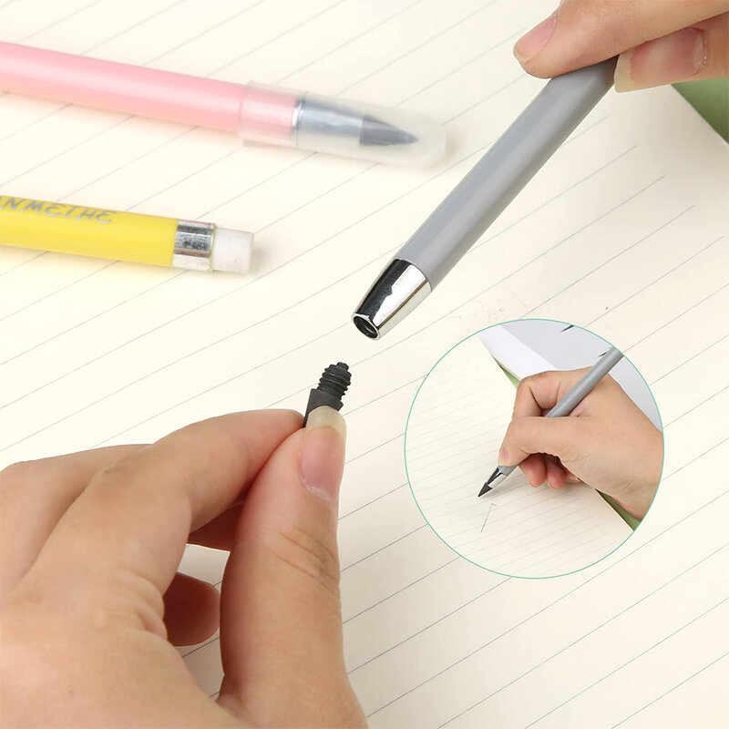 70 szt. Ołówek bezatraksowy wielokrotnego użytku ołówek z gumką wieczne kredki do domowego biura szkolnego do pisania rysunku