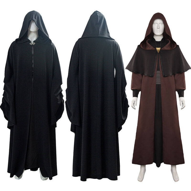 Male Sheev Sky Walker Palpatine Cosplay Costume Adult Men Fantasia Hooded Jedi Robe Halloween Role Play Carnival Disguise Suit