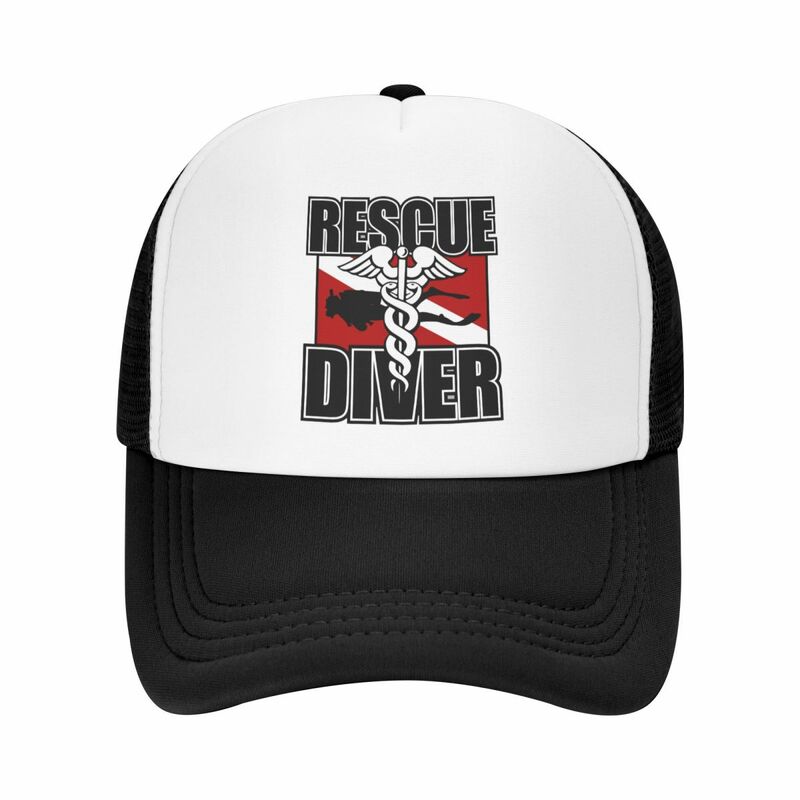 Custom Rescue Diver Baseball Cap Sports Men Women's Adjustable Scuba Diving Trucker Hat Spring