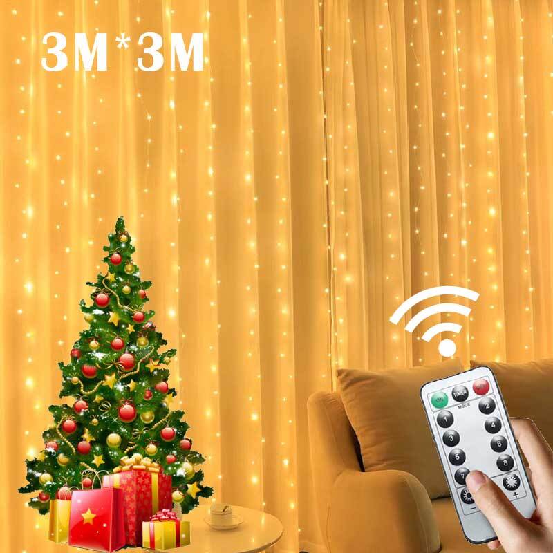 Guirnalda de luces de hadas USB, guirnalda de cuento de hadas, luces de cortina, decoración de Navidad, decoración de vacaciones en casa