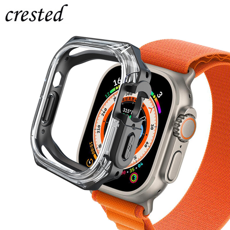 Hoes Voor Apple Watch Screen Protector Case Ultra 49Mm 44Mm 40Mm 45Mm 41Mm Accessoires Tpu + Pc Bumper Iwatch Serie 8 Se 7 6 5 4