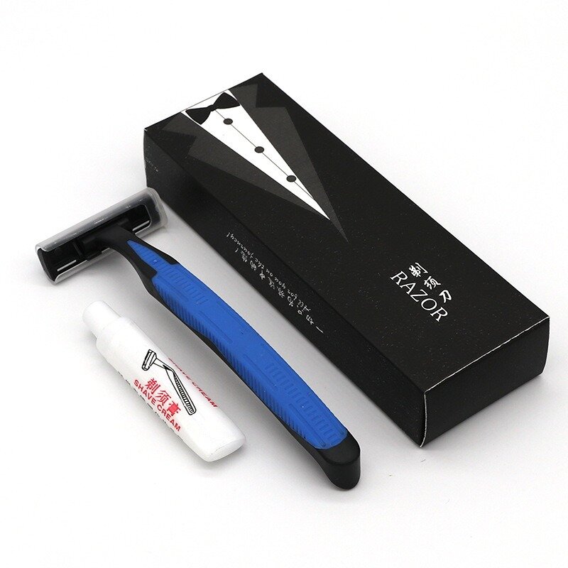 Máquina de afeitar desechable para hombre y mujer, maquinilla de afeitar con cuchillas biodegradables, venta al por mayor