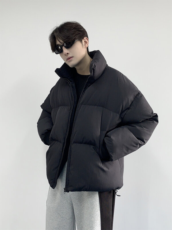 Parkas de invierno para hombre, ropa Harajuku de estilo coreano, Popular, cuello alto, temperamento de calle, avanzada, guapo