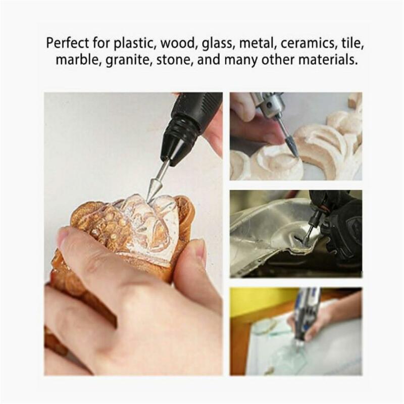 YOUZI 20pcs 120 Grit Drill Bits Set Diamond Burr Set Rotary Grinding Tools For Plastic Wood Glass Metal Ceramics