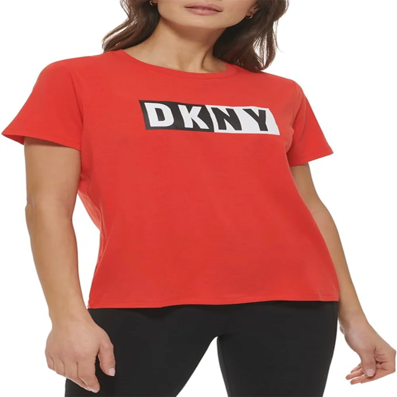 DKNY 레터 프린팅 통기성 티셔츠 남녀공용, 사계절, 스포츠 레저 피트니스, 핫 셀러