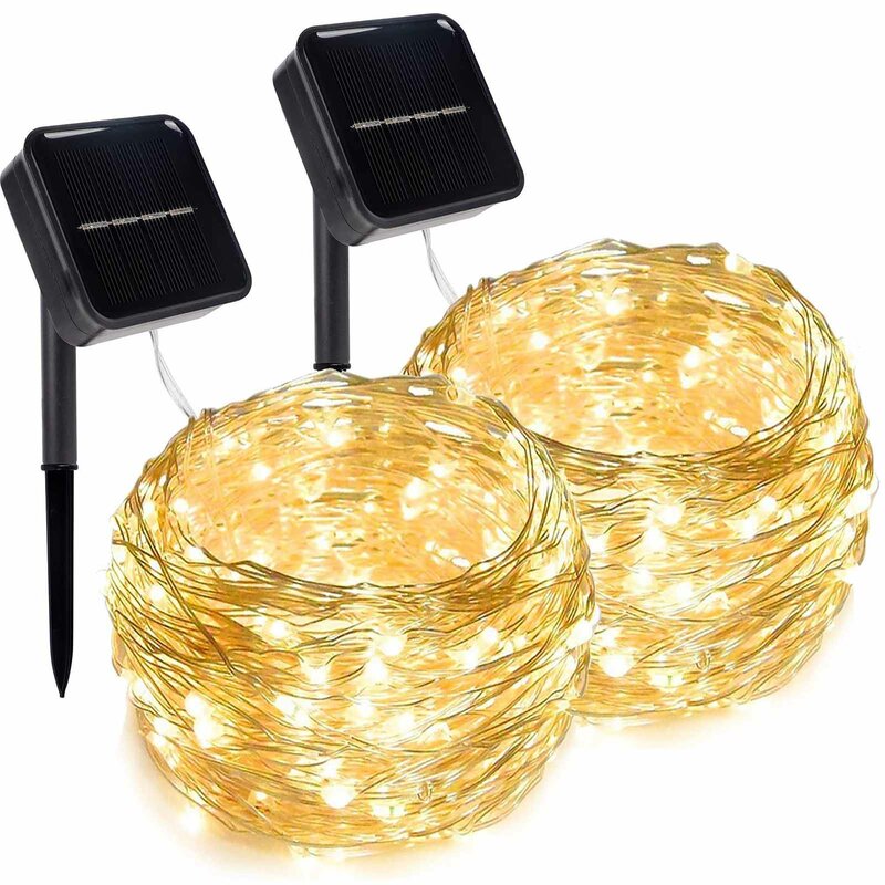 Outdoor LED Solar String Lights Upgraded Mini Copper Wire Lights for Tree Party Wedding