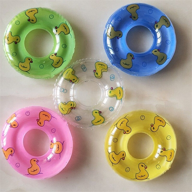 Mini Swim Ring Bath Toy Summer Pools Water Fun Swimming Pool Float Ring Toys For Rubber Ducks Dolls Inflatable Bath Toy