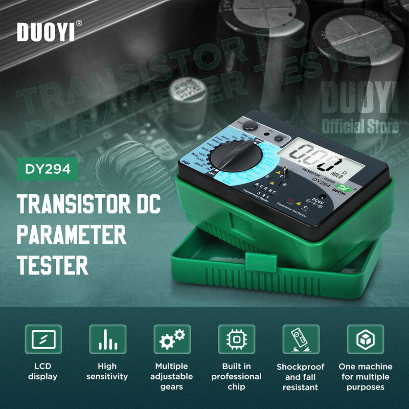 DUOYI-Analizador de transistores Digital multifunción DY294, probador de diodo Semiconductor, triodo inverso, capacitancia de voltaje AC DC FET