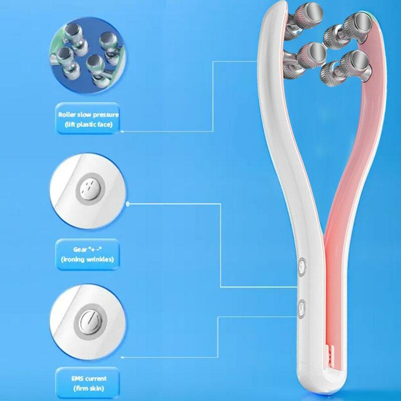 Electric Facial Roller Massager Face Slimming Double V Tool Facial Belt Care Face Massager Chin Lift Skin Facial Up Shaped N9S9