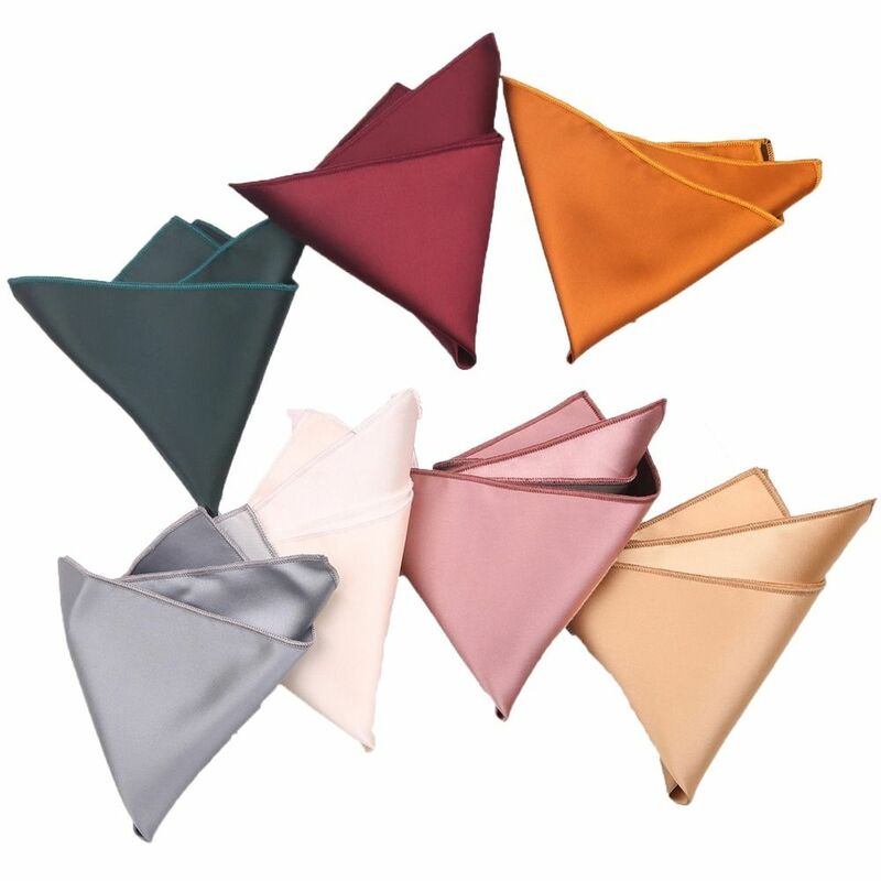 Square Scarf Classic For Female Satin Birthday Solid Color Korean Pocket Hanky Men Handkerchief Pocket Towels Suit Accessories