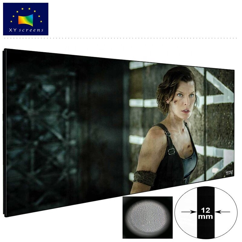 xy screen 110inch 4K ALR black crystal  for long throw projection   home theater