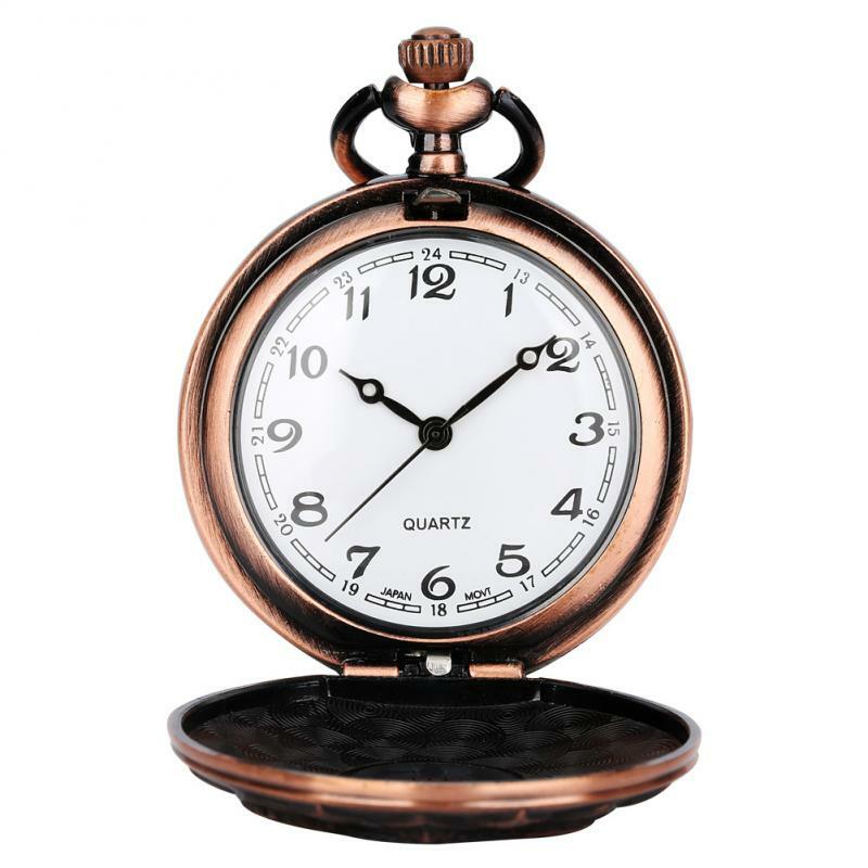 Reloj de bolsillo de cuarzo con diseño de loto para hombre y mujer, cadena con colgante, Estilo Vintage, oro rosa, Steampunk