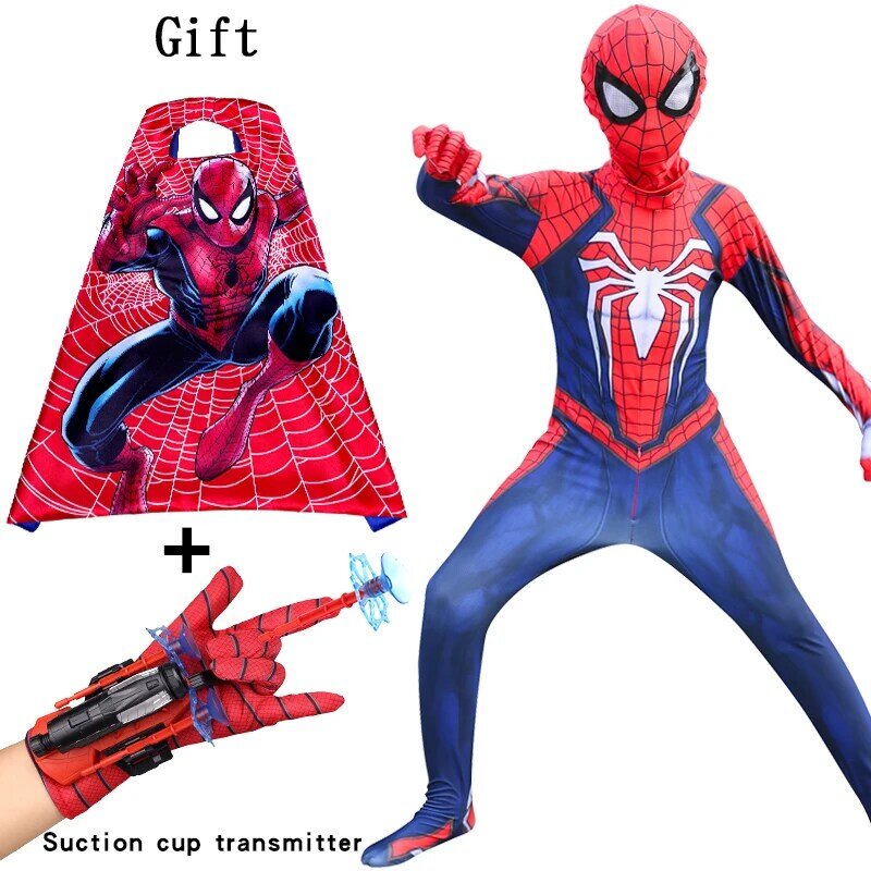 Movie Super Hero Wristband Launcher Costume Cosplay Spider Silk Web Shooter Rope Sucking Disc Party Prop per bambini
