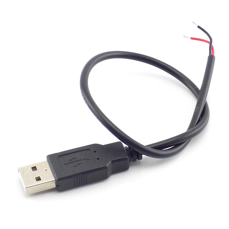Adaptador de fuente de alimentación para dispositivos inteligentes, Cable conector de carga tipo A macho de 2 pines, 0,3/1/2M, DC 5V, USB 2,0, L19