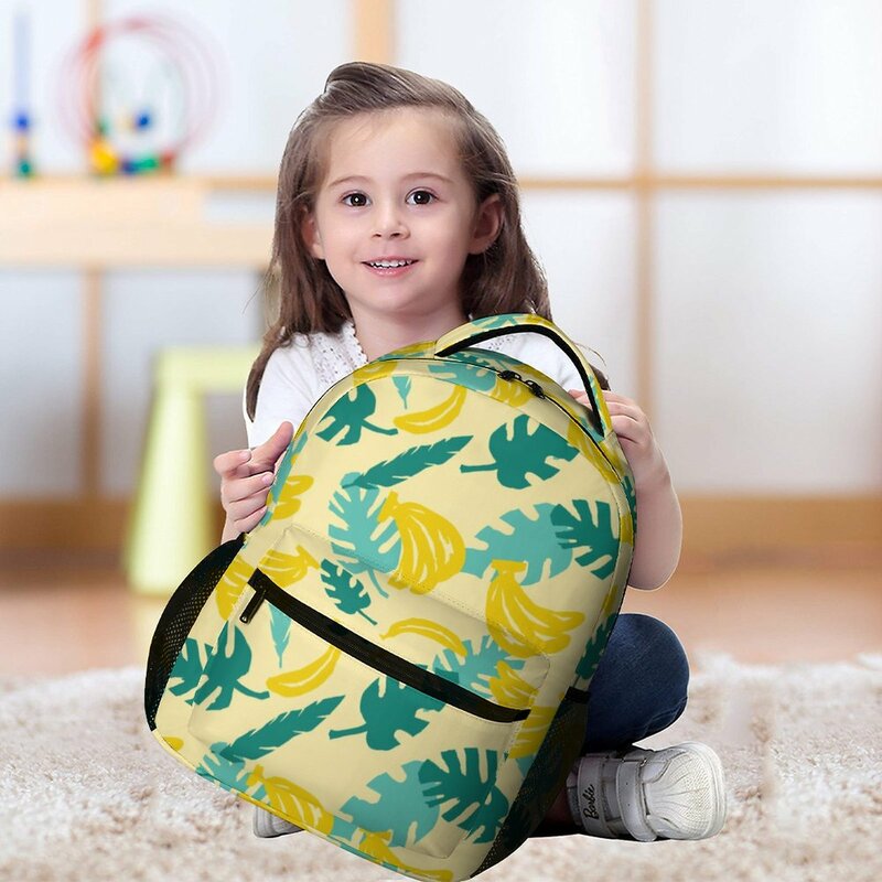 ورقة صفراء طباعة كاملة حقيبة مدرسية سعة كبيرة على ظهره الترفيه Daypack المدرسة على ظهره الكتف مقلمة الأطفال على ظهره