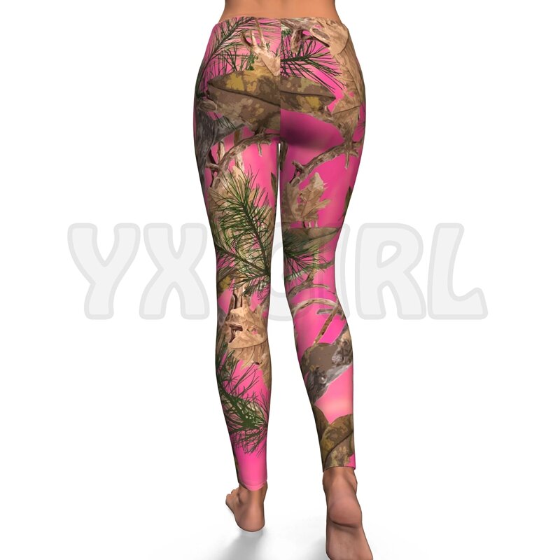 YX GIRL Women's For Girl Hunting Realistic Camo 3D Printed Leggings Sexy Elastic Female Skinny Leggings Gothic Yoga Leggings