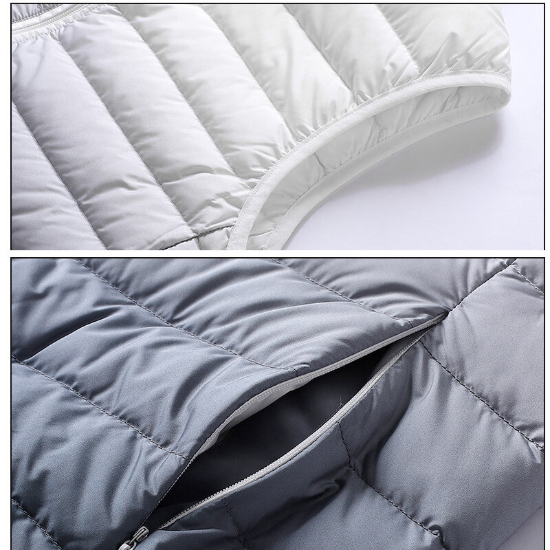 Man Warm Vest Gradient Color Ultra Light Sleeveless Coat 90% Duck Down Jacket Casual Waistcoat Sporty Wear