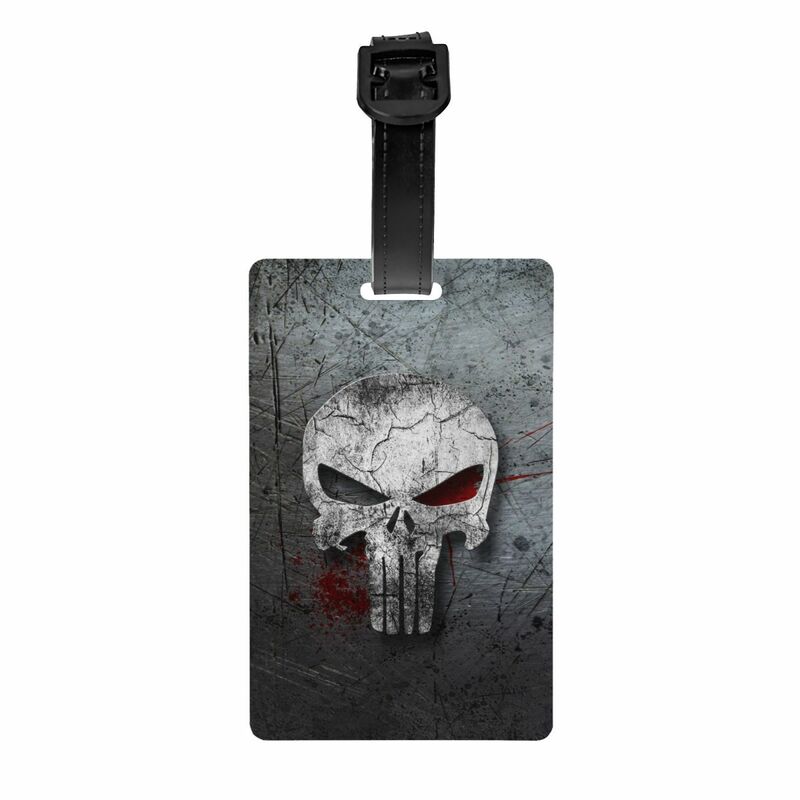 Vintage Skeleton Punishers Skull Luggage Tags Custom Baggage Tags Privacy Cover ID Label