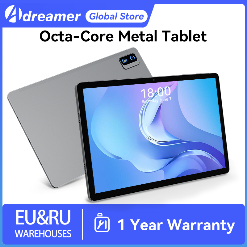Adreamer Tablet 10.1'' 1920x1200 IPS 4GB+64GB Octa Core Pad Android 12 Unisoc T610 Gaming Tablet 4G LTE 2.4G+5G Wifi Metal Body