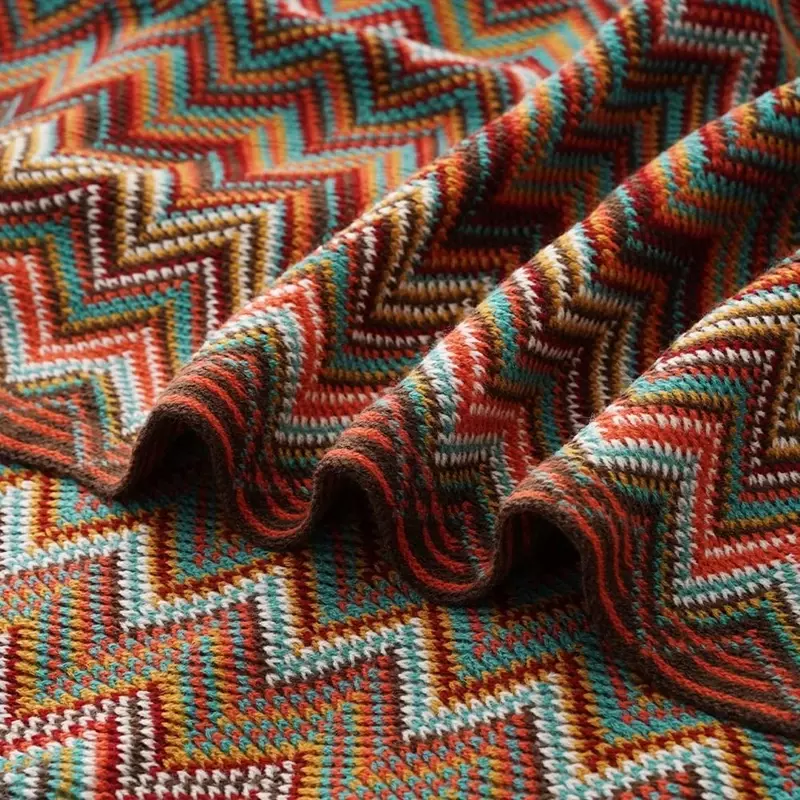 Текстурированные трикотажные одеяла в стиле бохо с кисточками, уютный объемный Жаккардовый плед, ранний фермерский подарок, пледы для путешествий
