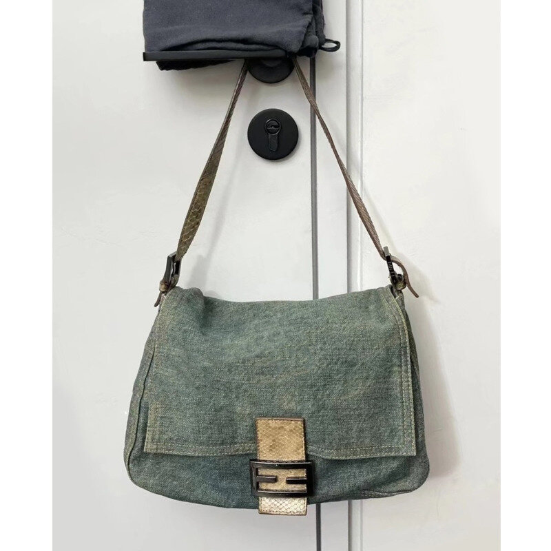 2023 New Denim Handbags For Women Korean Fashion Shoulder Bag High Capacity Underarm Bag For Women Versatile Female Shoulder Bag