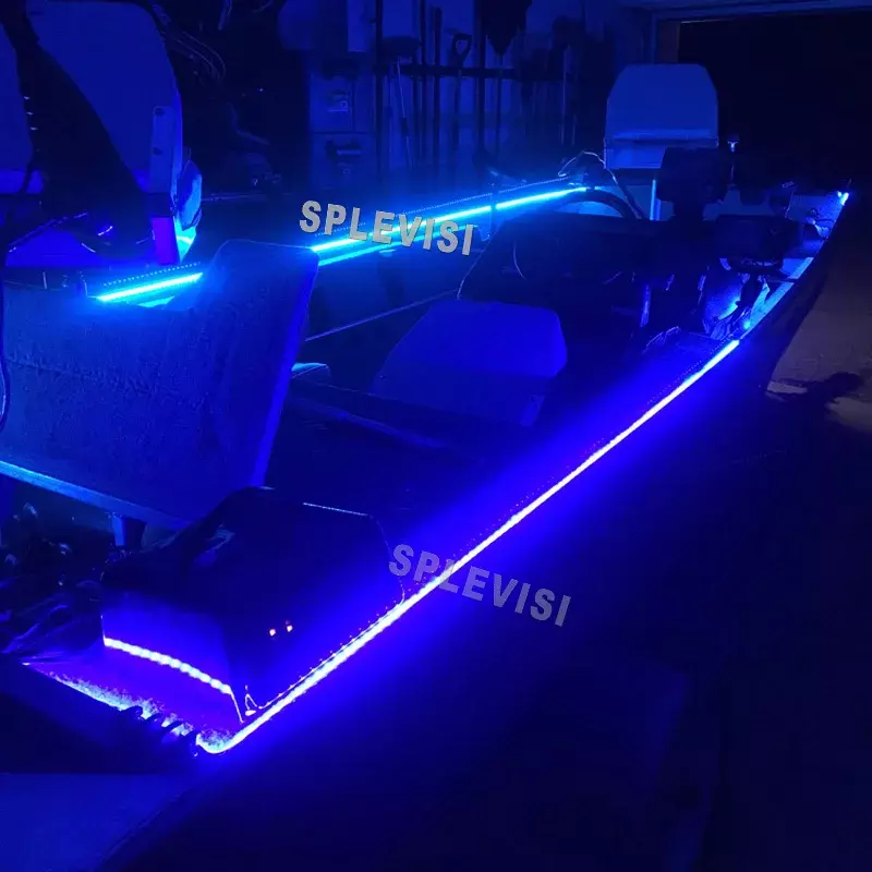 Kit de tira led sem fio para barco caravana marinha deck acento iluminação interior 16 pés à prova dwaterproof água 12v arco reboque pontão luz