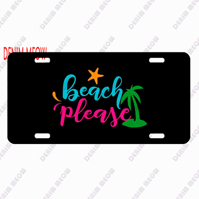 Beach License Vintage Plate Metal Tin Sign Decor Plate Summer Sandbeach Bar Pub Club Seaside Wall Decoration 30x15cm Size WY162