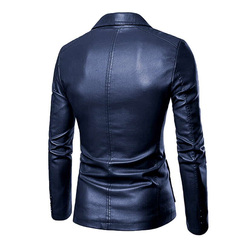 2023 primavera autunno moda nuovi uomini risvolto vestito in pelle vestito cappotto/maschio Business Casual Pu blazer giacca