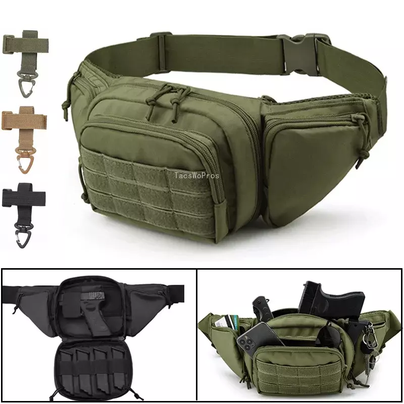 Tactical Gun Waist Bag Holster Chest Training Hiking Shooting Hunting Pistol Holster Bag Cs Airsoft Paintball Combat Bags