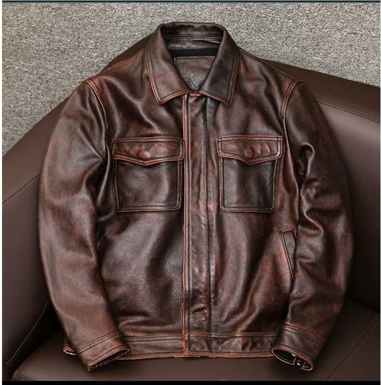 Оптовая продажа, кожаная куртка, повседневное джинсовое кожаное пальто, кожаное пальто из искусственной потертой кожи, кожа, мягкая и удобная, экономичная