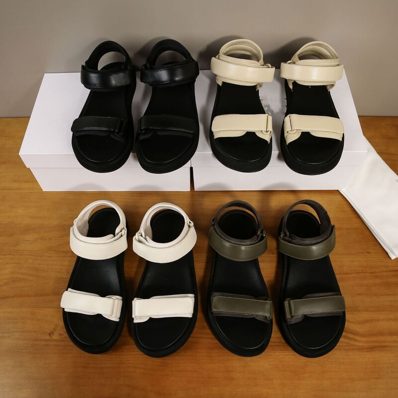 Sandales à Plateforme en Cuir pour Fille, Chaussures de Plage, d'Été, Nouvelle Collection 2024
