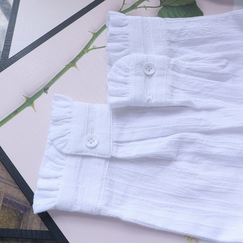 Camicie da donna con ricami solidi 2021 estate nuovo solido maniche lunghe Slim increspature increspature camicie eleganti capispalla cappotti