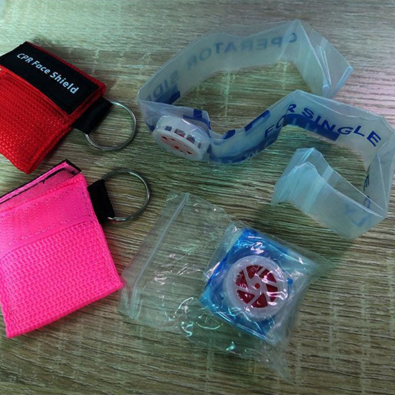 Брелок для ключей, защитная пленка для лица, портативный респиратор для искусственного дыхания, аварийная кислородная маска, автомобильный Дорожный комплект первой помощи, принадлежности