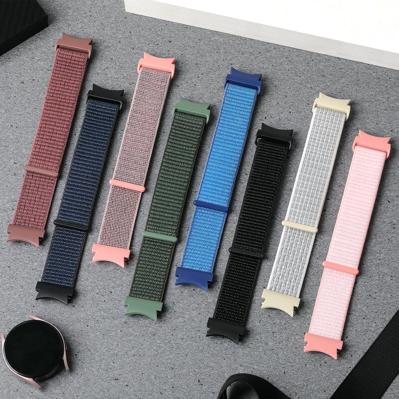 Nilon loop Band untuk Samsung Galaxy Watch 6 5 4 44mm 40mm 5 pro 45mm Sport 20mm gelang Galaxy Watch 6 klasik 47mm 43mm tali